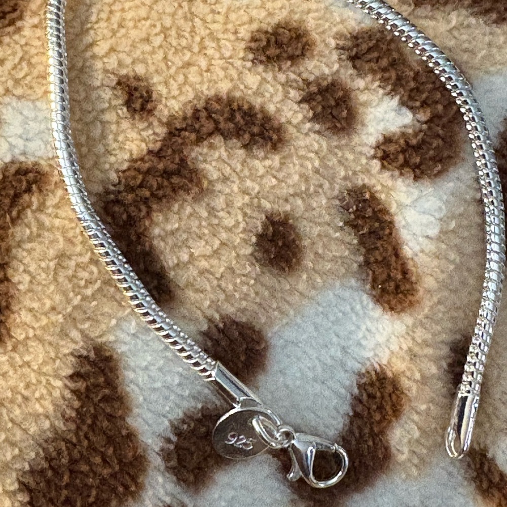 Bracelet- 7.87 length Authentic 925 Sterling Silver Snake Chain Bracelet - Picture 6 of 11